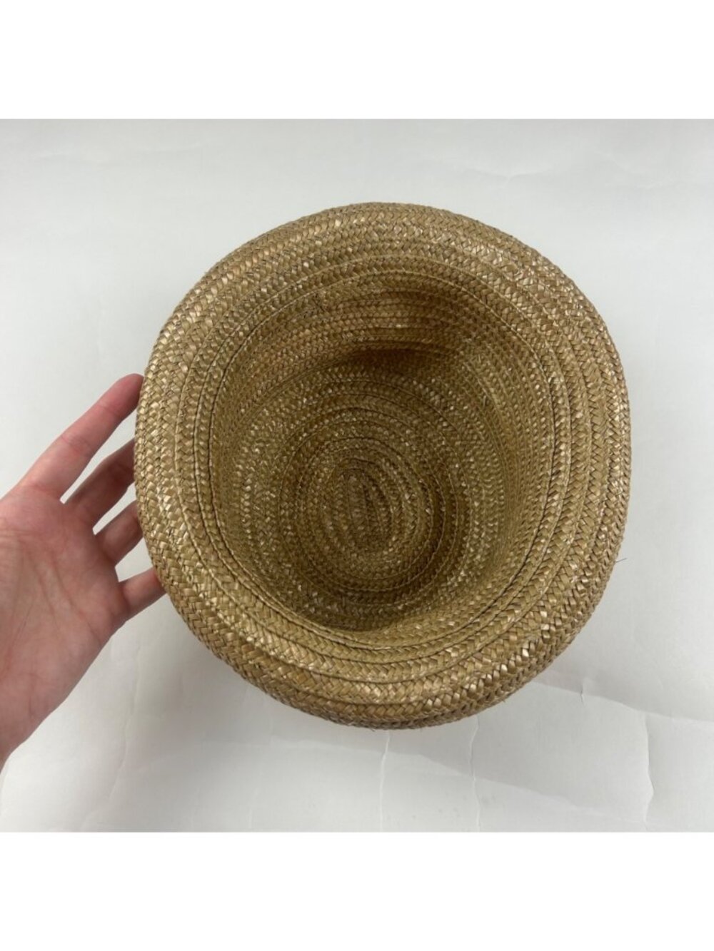 Rolled Brim Woven Straw Hat OS - Picture 6 of 6